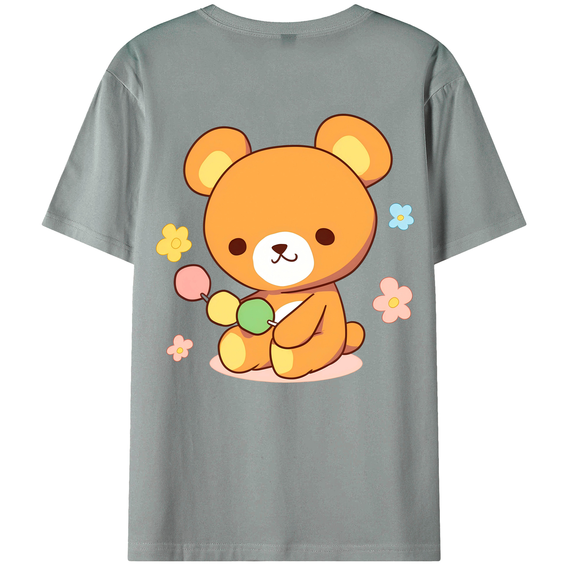 （画像用） リラックマ リラックマ キイロイトリ Rilakkuma Korilakkuma Kiiroitori 綿100％ メンズ半袖Tシャツ（バックプリント） 通気性